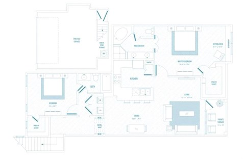 M54 B4 floorplan at Reveal 54, Georgetown, TX